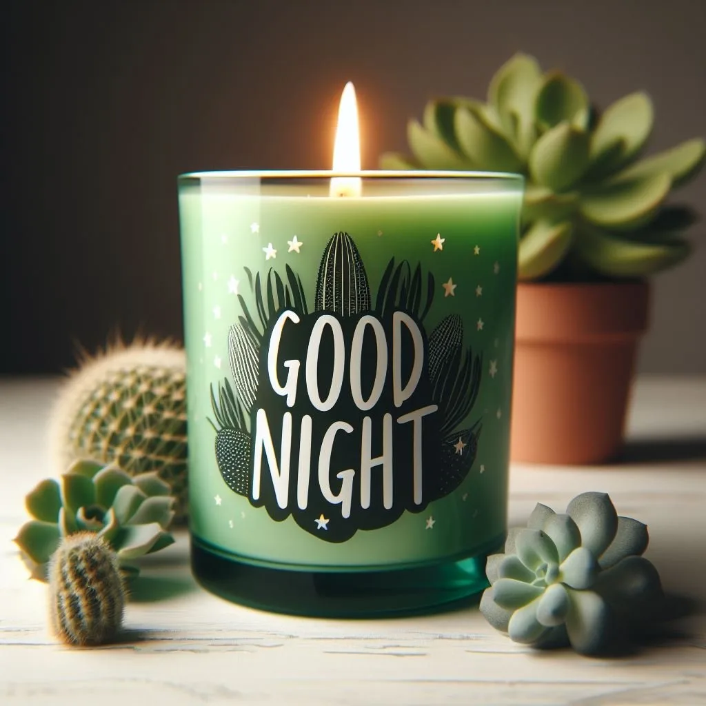 60+ HD Good Night images with candles Free download 1 Good night images with green candle in glass with star