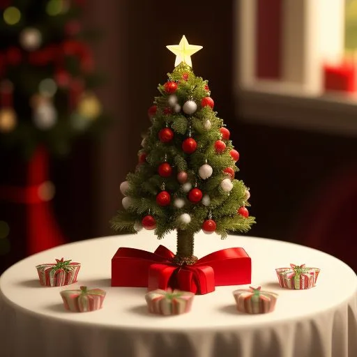 christmas trees with amzing lights star on the top merry christmas with gift boxes ()