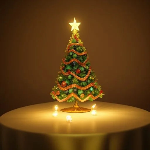 christmas trees with amzing lights star on the top merry christmas with gift boxes ()