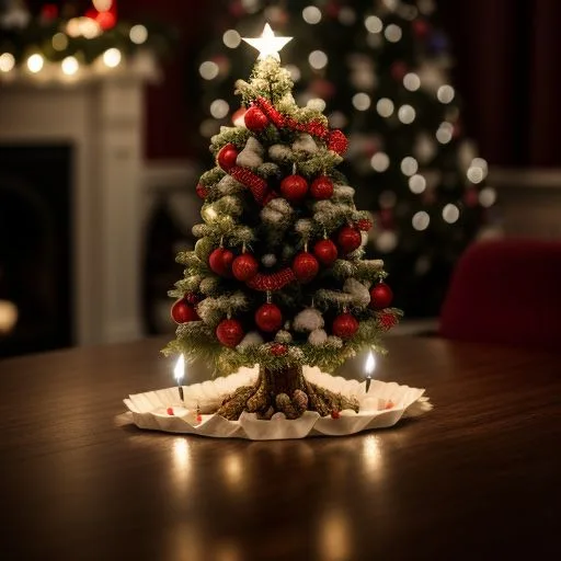 christmas trees with amzing lights star on the top merry christmas with gift boxes ()