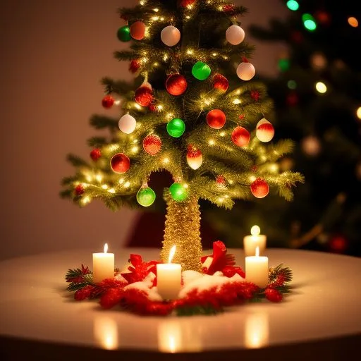 christmas trees with amzing lights star on the top merry christmas with gift boxes ()