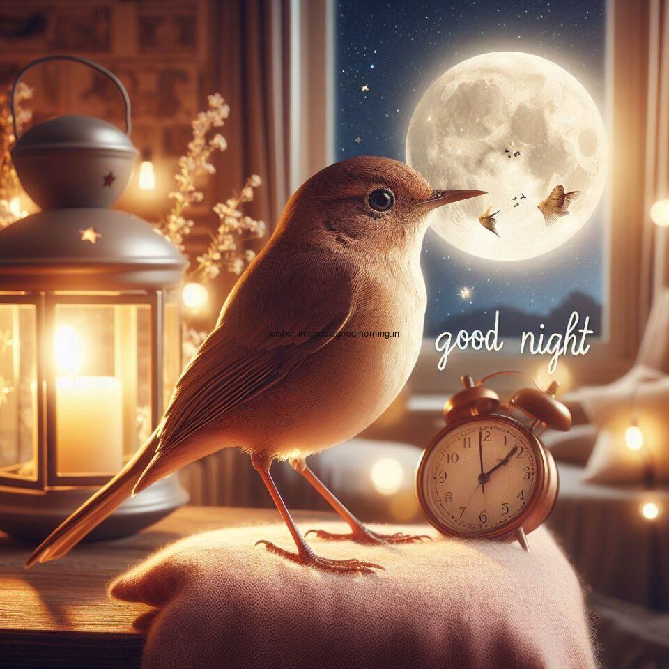 finches is seating in the room with star good night images quotes text is placed night vibes