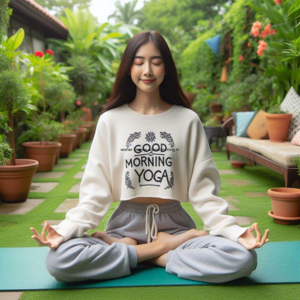 good morning image yoga images Green trees and plant sun good morning images girl do yoga