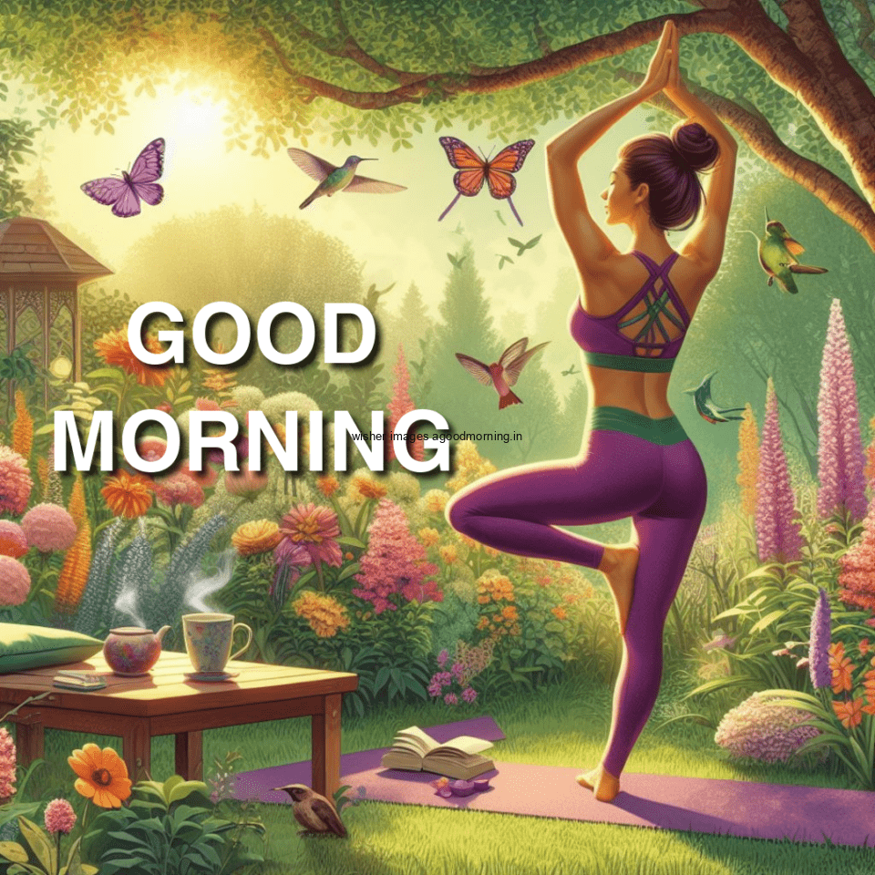 good-morning-image-yoga-images-Green-trees-and-plant-sun-good-morning-images-girl-doing-girl-birds-960x960 50+ HD Good Morning images with yoga images Free download