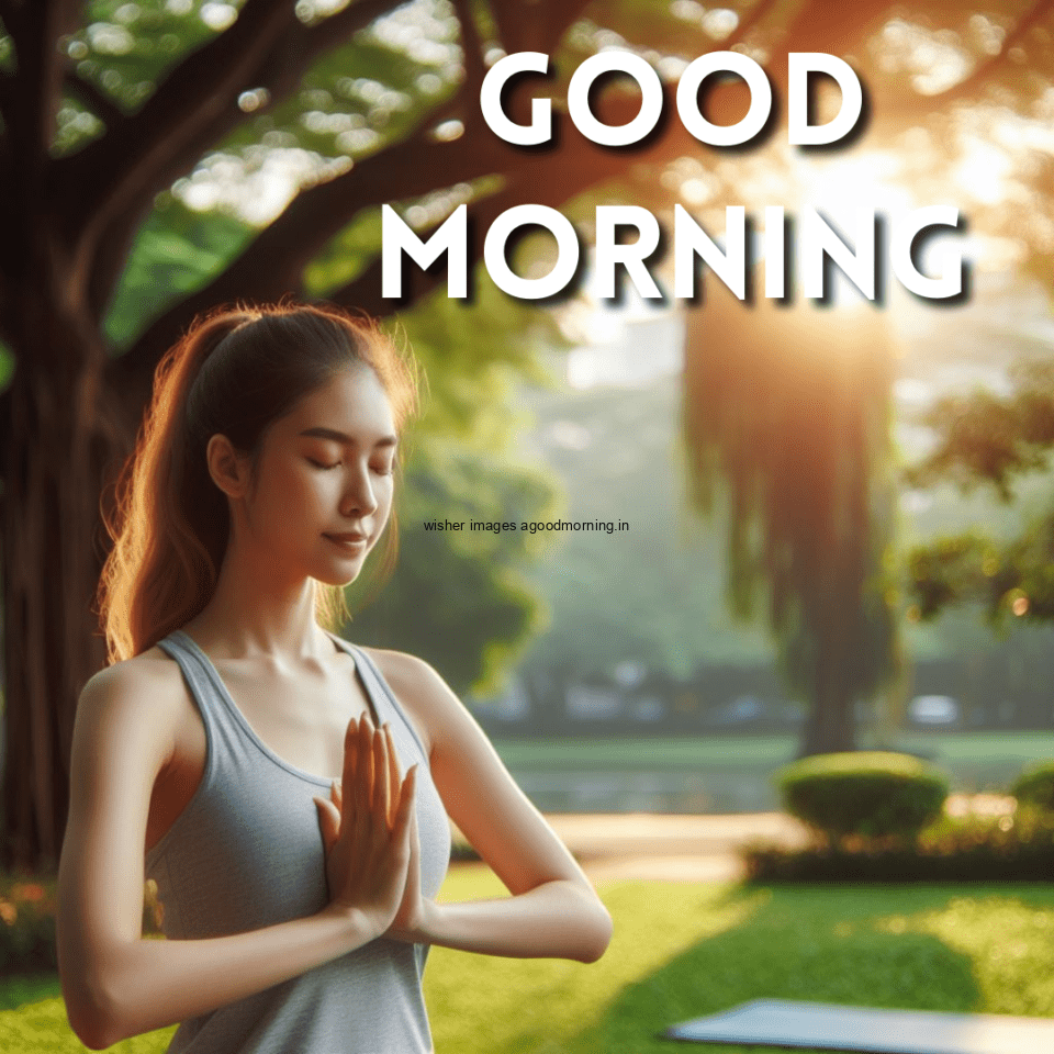 good morning image yoga images Green trees and plant sun good morning images girl doing yoga