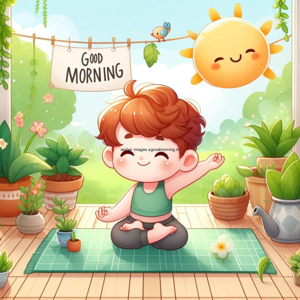 good morning image yoga images Green trees and plant sun good morning images girl doing yoga morning yoga boy