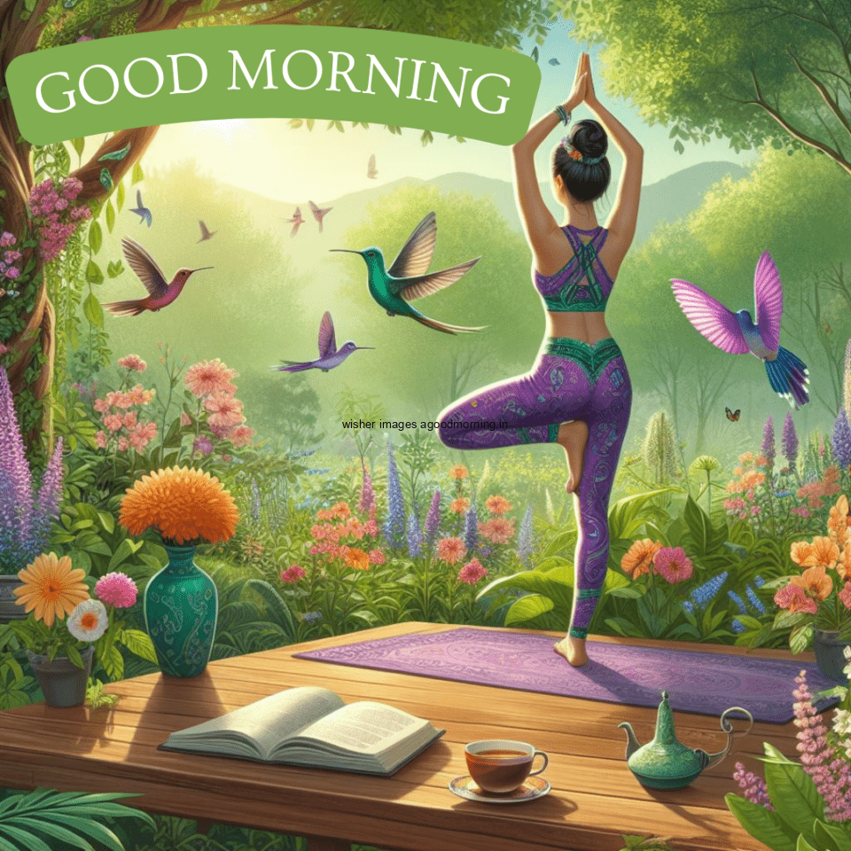 good morning image yoga images Green trees and plant sun good morning images girl doing yoga mountain yoga girl cartoon girl