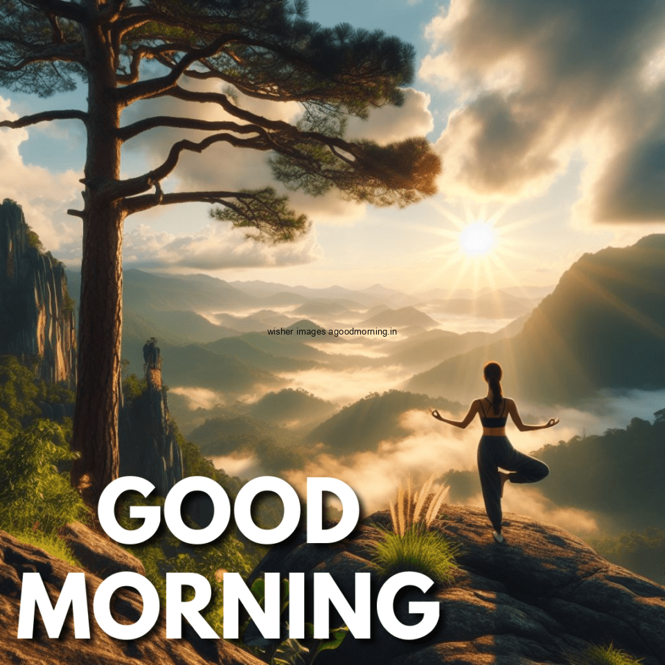 good morning image yoga images Green trees and plant sun good morning images girl doing yoga mountain yoga girl tree