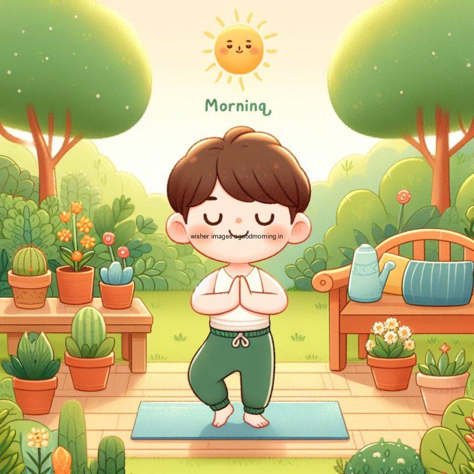 good-morning-image-yoga-images-Green-trees-and-plant-sun-good-morning-images-standing-boy-do-yoga-960x960 50+ HD Good Morning images with yoga images Free download