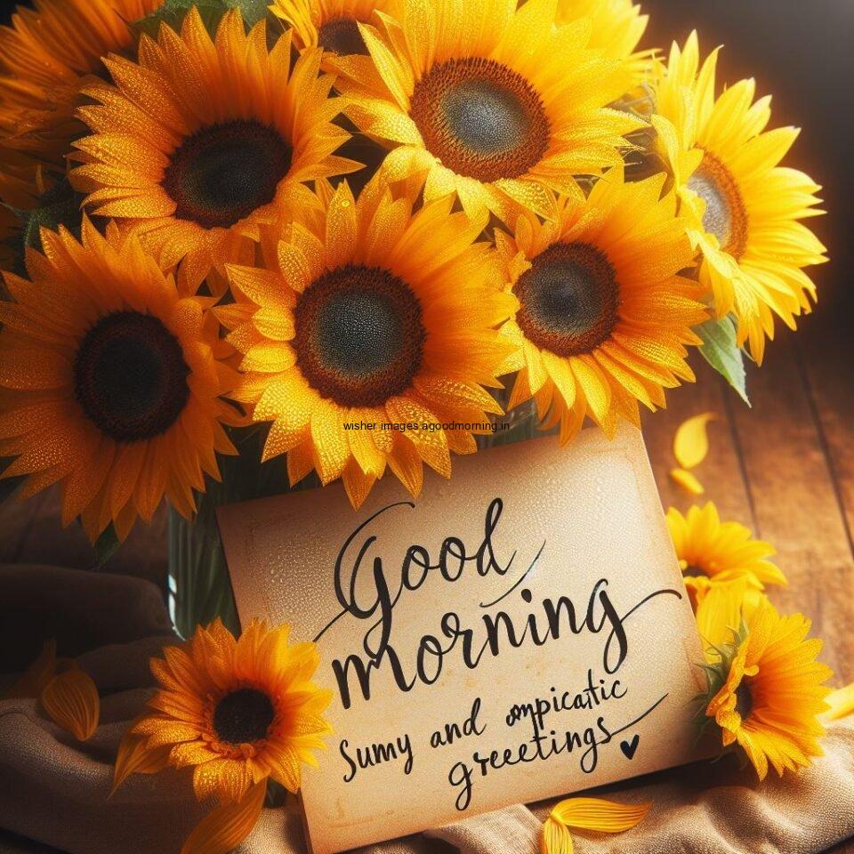 good morning images with flower beautiful flowers with amazing abckground many big sunflower