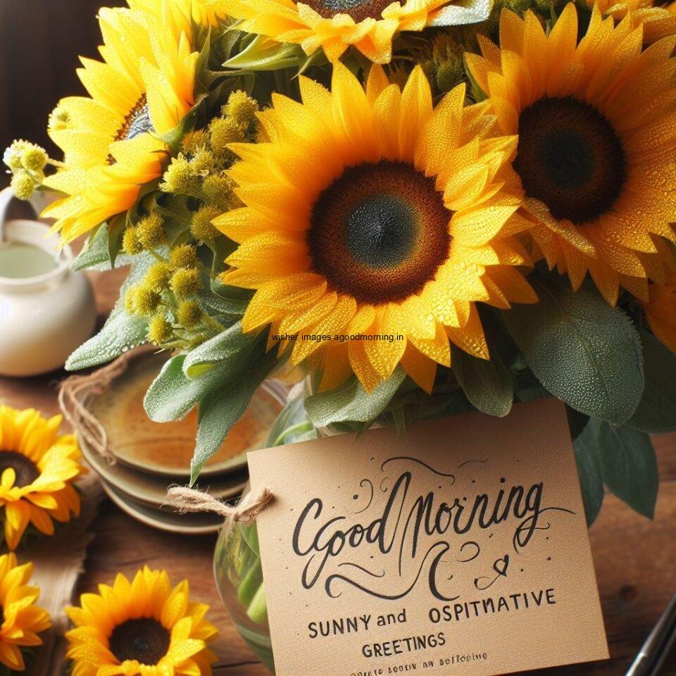 good morning images with flower beautiful flowers with amazing abckground many sunflower