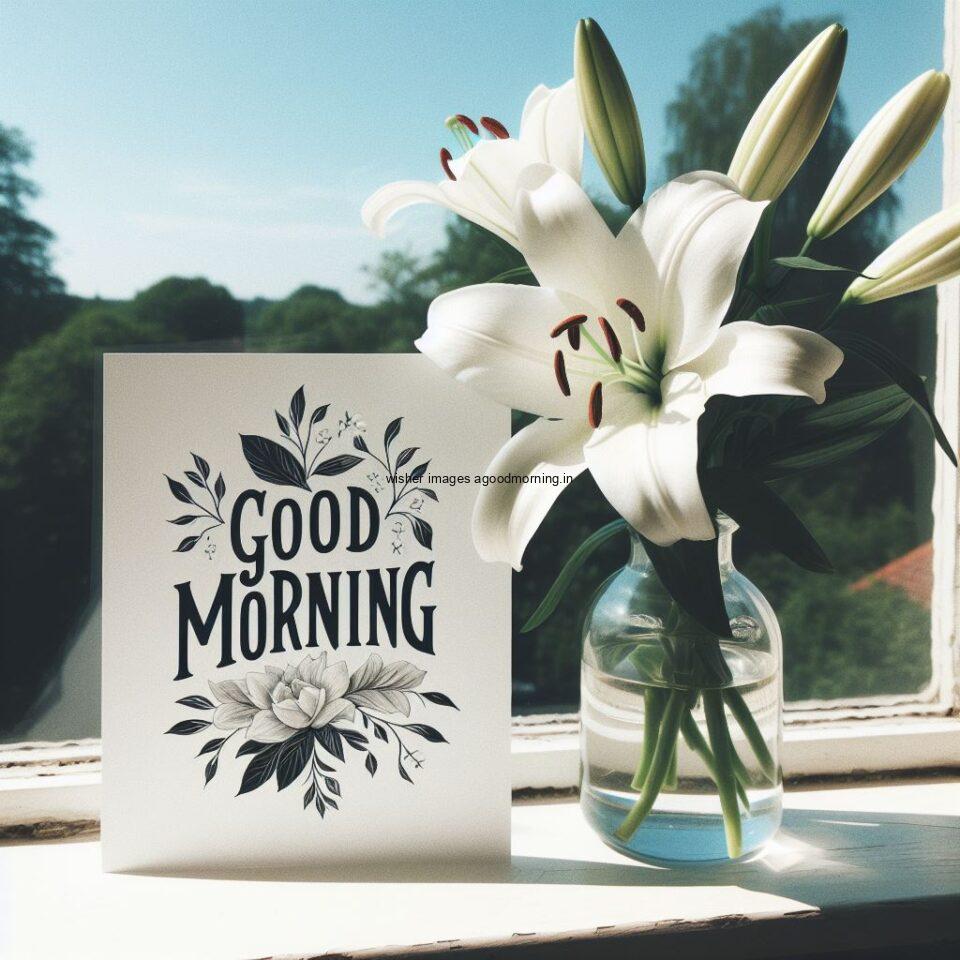 good-morning-images-with-flower-beautiful-flowers-with-amazing-abckground-white-lily-flowers-in-the-glass-960x960 50+ HD Good Morning images flowers free Download