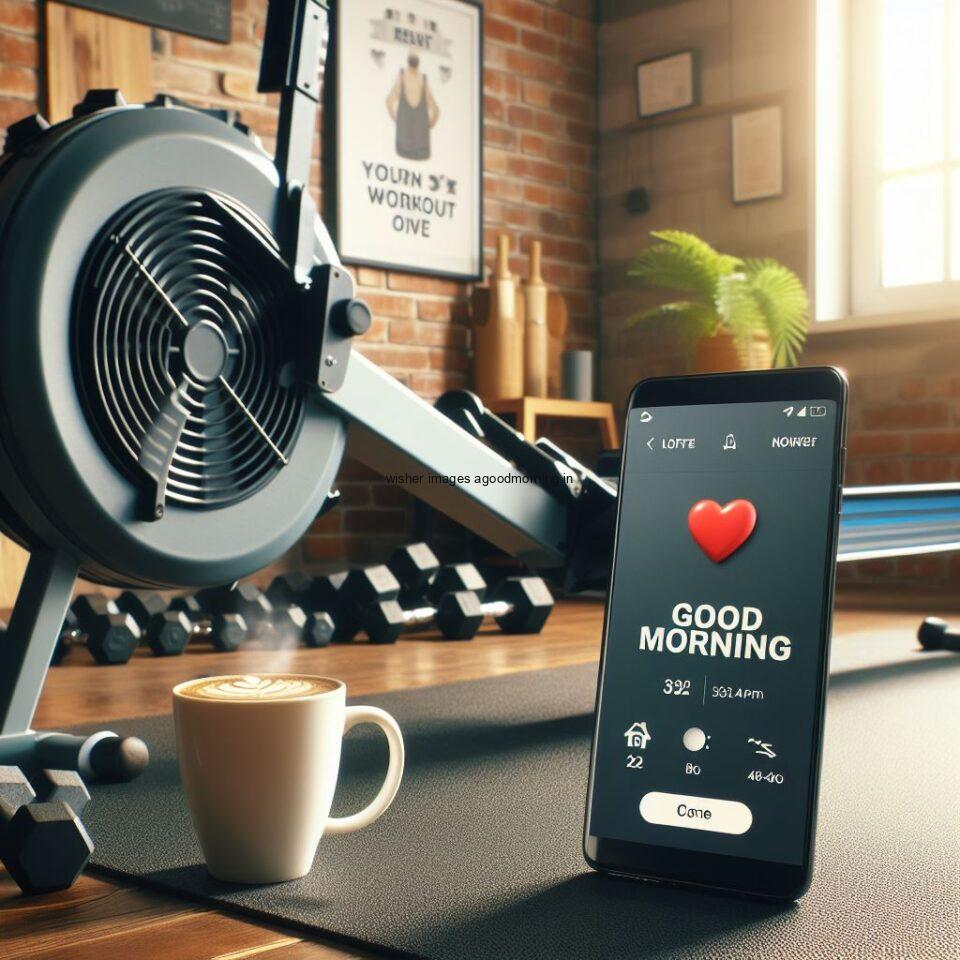 good-morning-images-with-gym-images-water-bottles-and-gym-equiements-boy-working-with-equirement-phone-with-heart-960x960 50+ HD good Morning images gym Free download & share