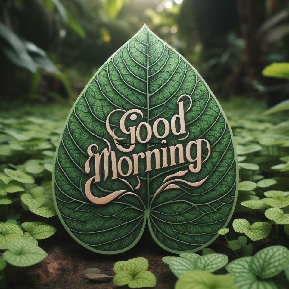 good-morning-leaf-images-amazing-green-leaf-with-good-morning-brown-green-960x960 60+ Good Morning Leaf Images Free Download