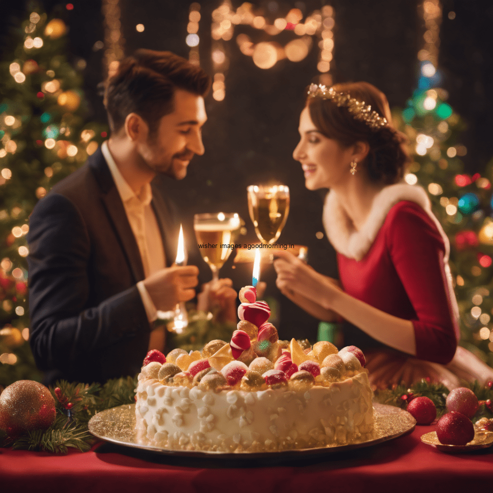 happy new year images 2024 with beautifull couple and love images cake sweets ()