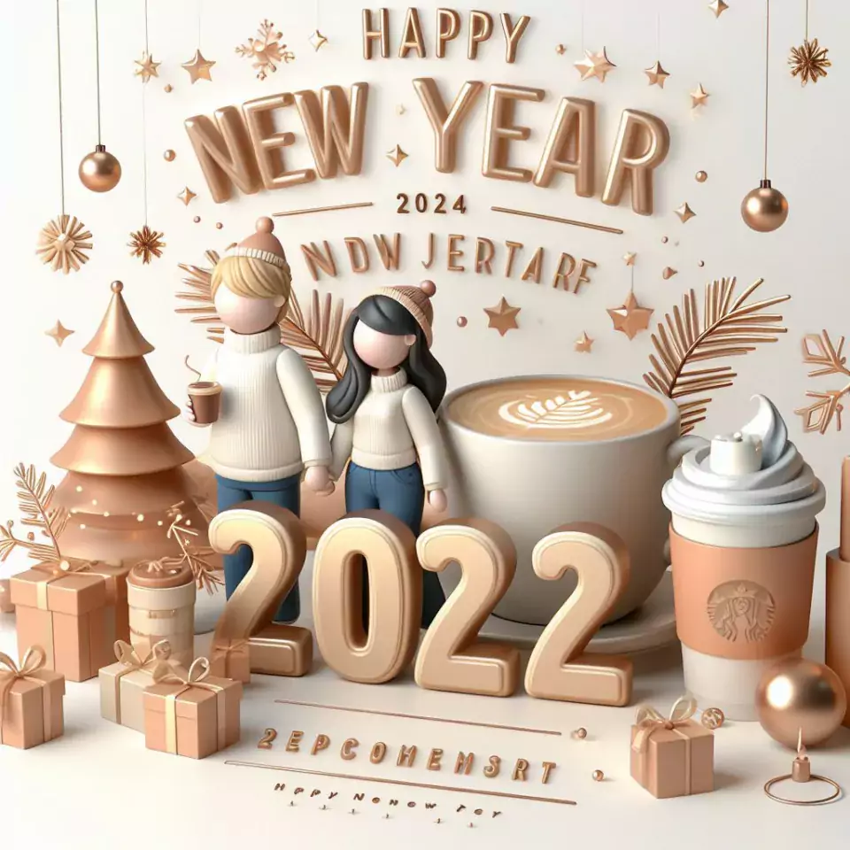 happy new year images 2024 with beautifull couple and love images cake sweets ()