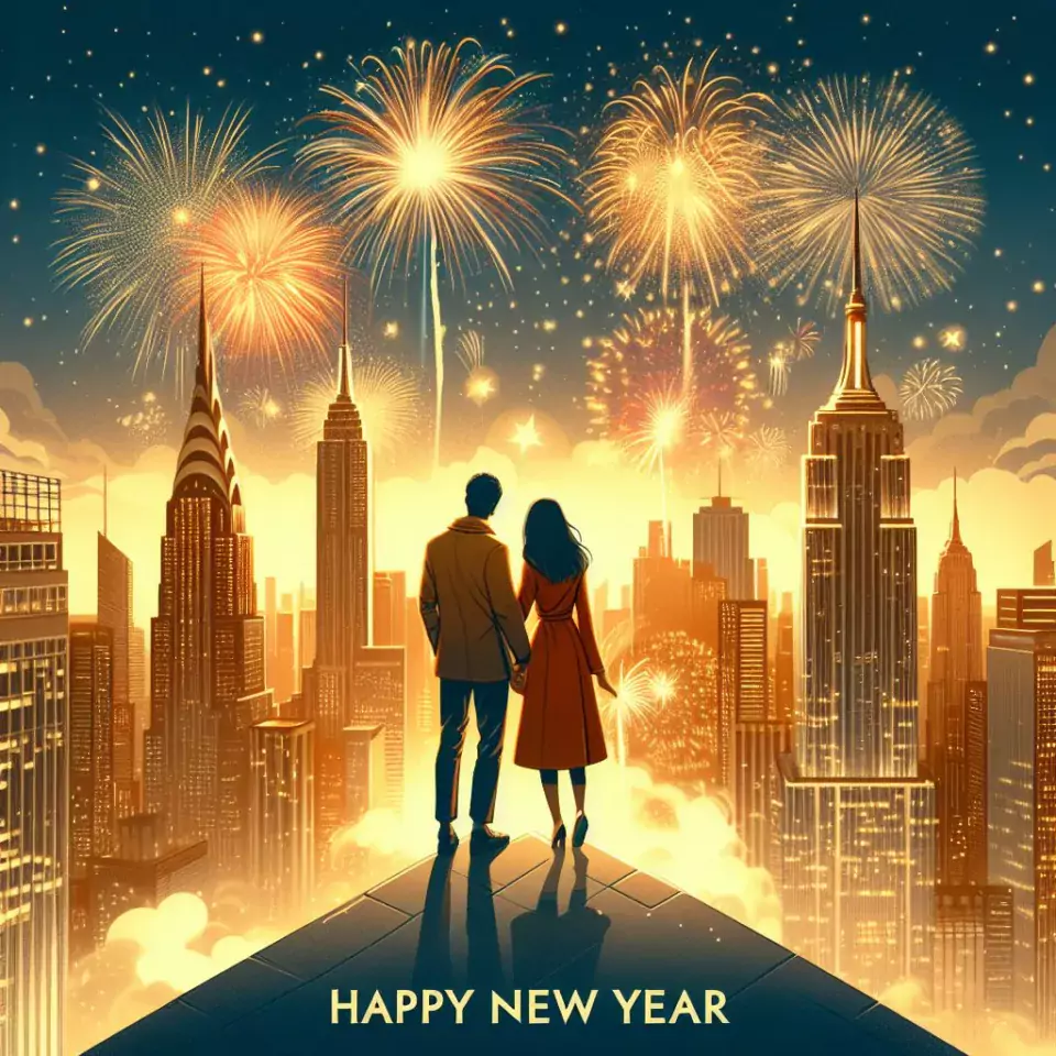 happy new year images 2024 with beautifull couple and love images cake sweets ()