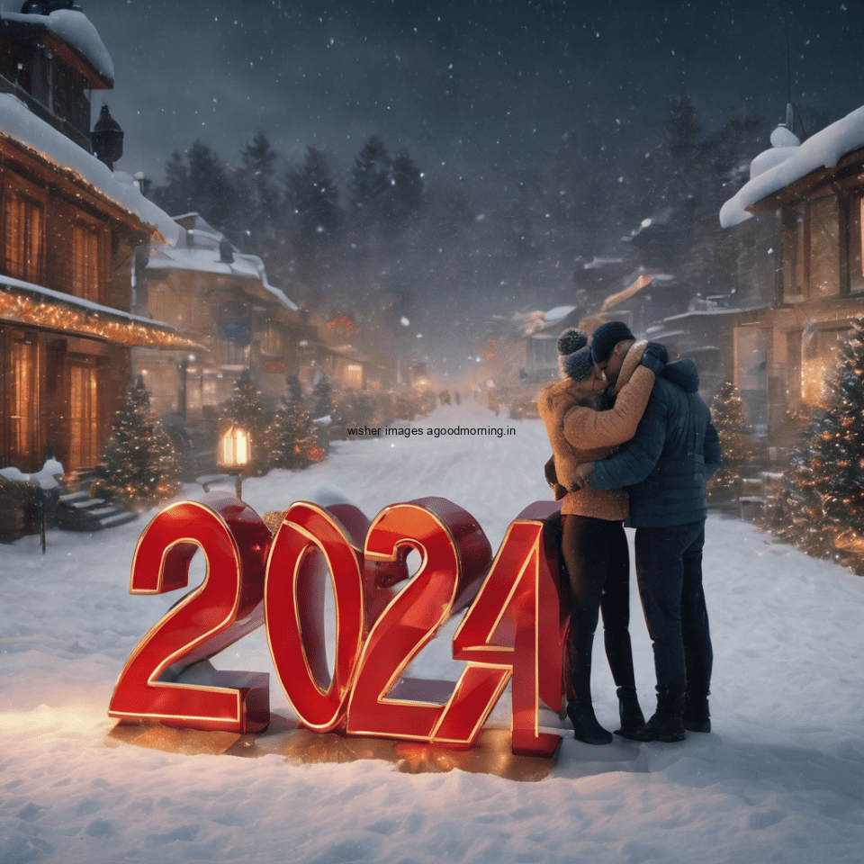 happy new year images 2024 with beautifull couple and love images cake sweets ()