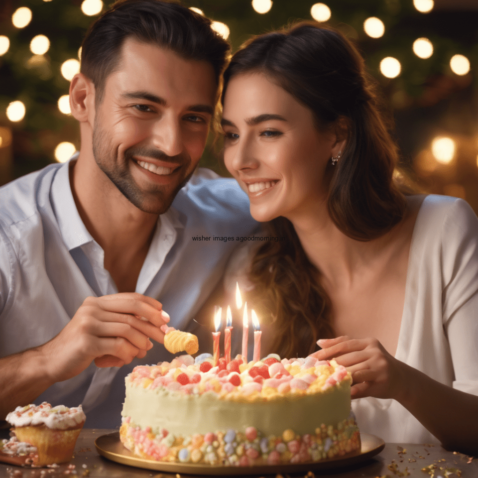 happy new year images 2024 with beautifull couple and love images cake sweets ()