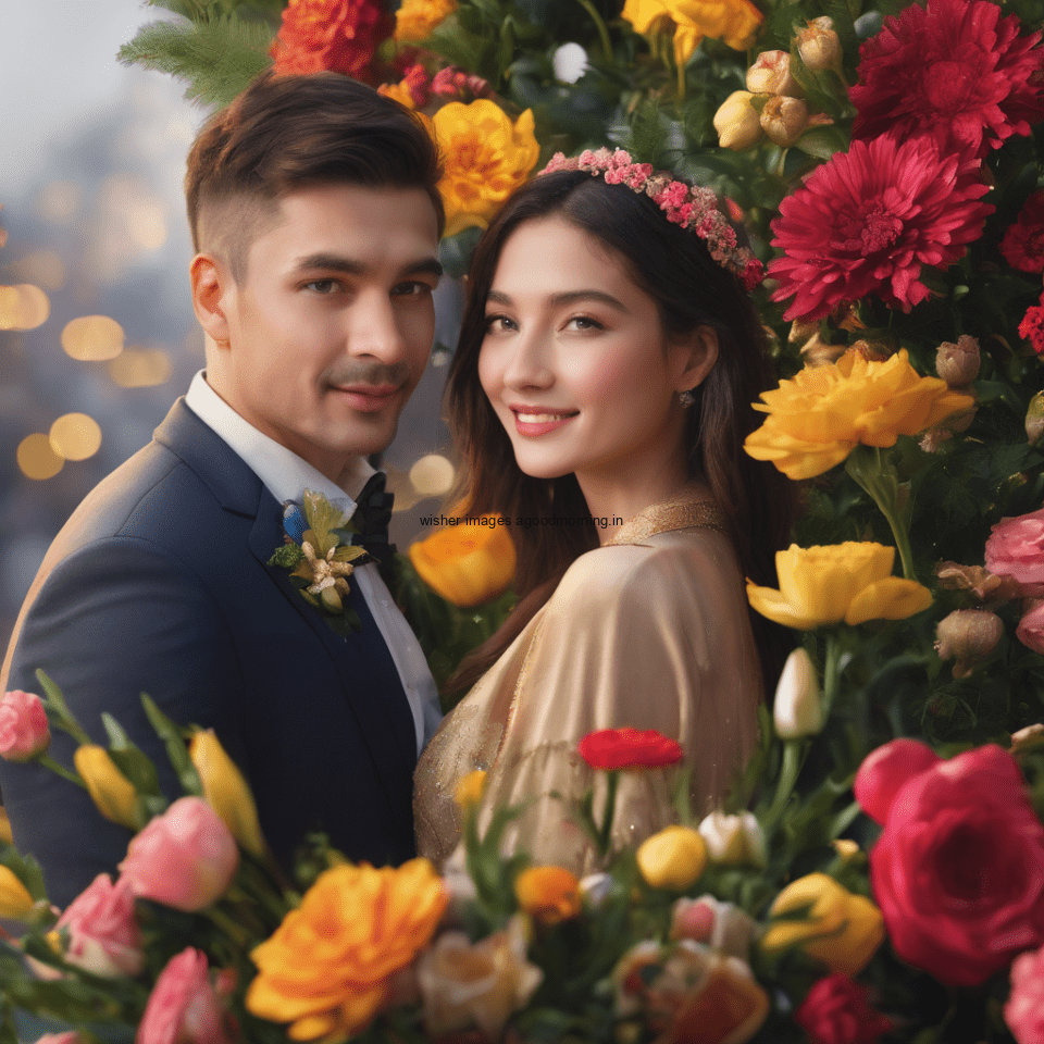 happy new year images with flower star couple beautiful love images ()