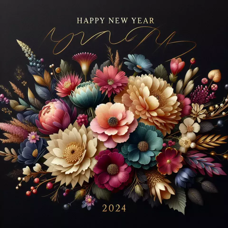 happy new year images with flower star couple beautiful love images ()