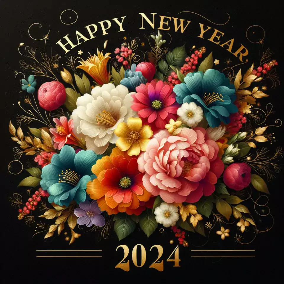 happy new year images with flower star couple beautiful love images ()