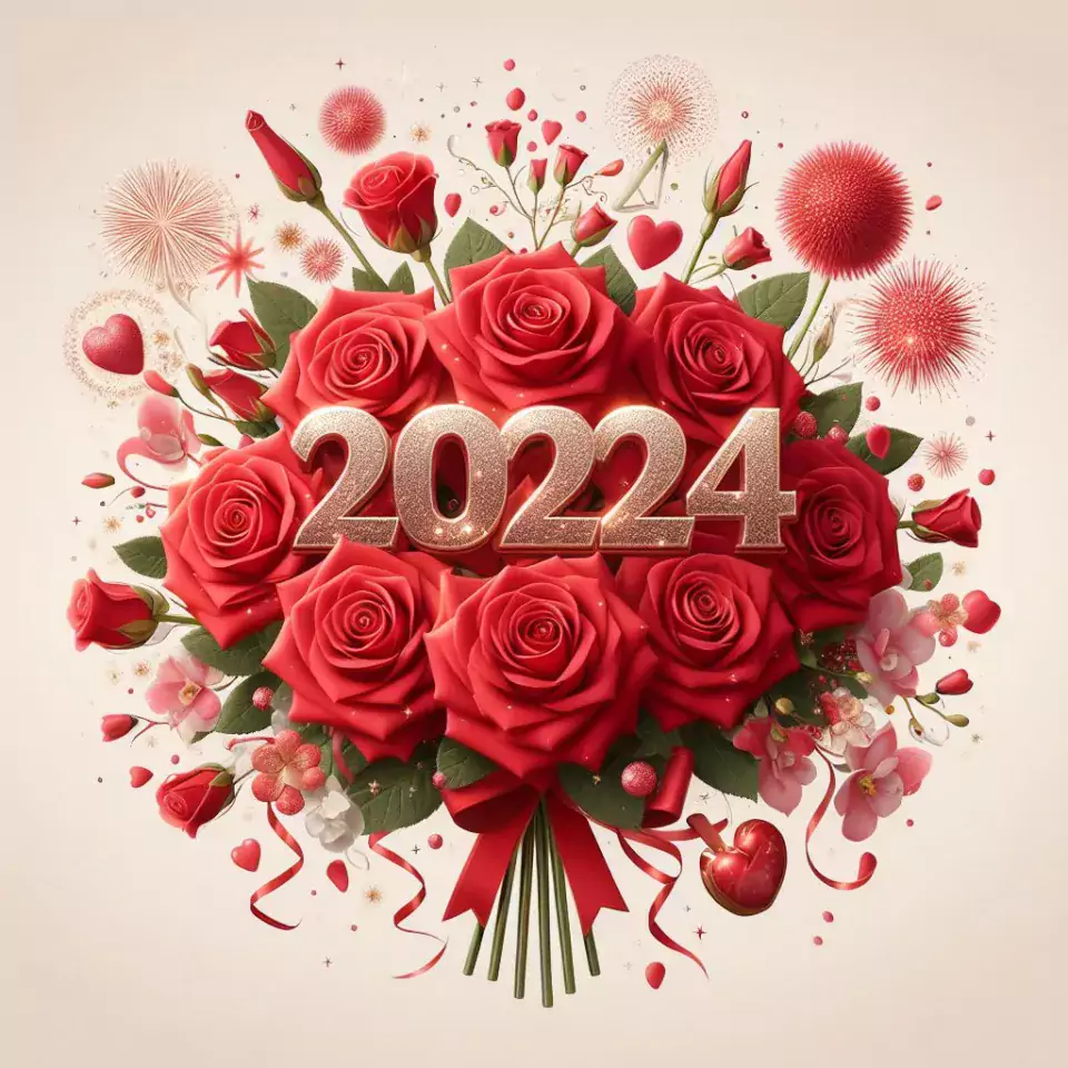 happy new year images with flower star couple beautiful love images ()