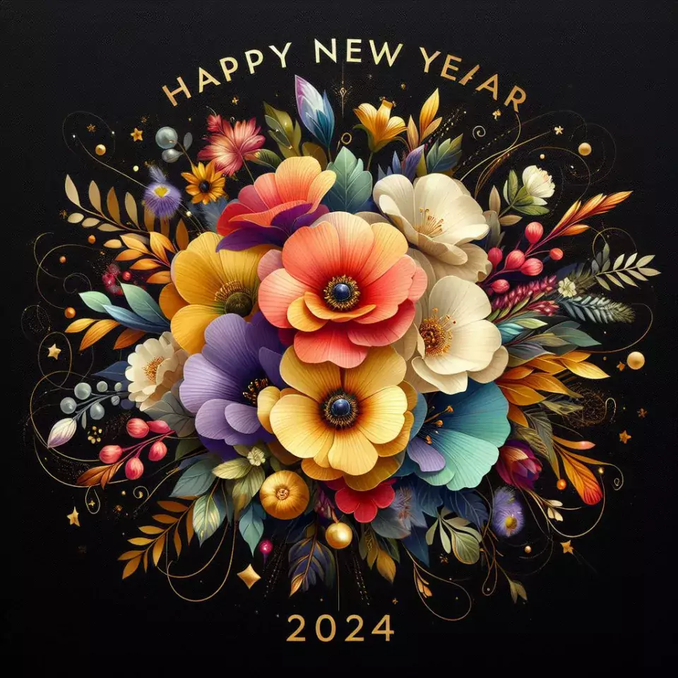 happy new year images with flower star couple beautiful love images ()