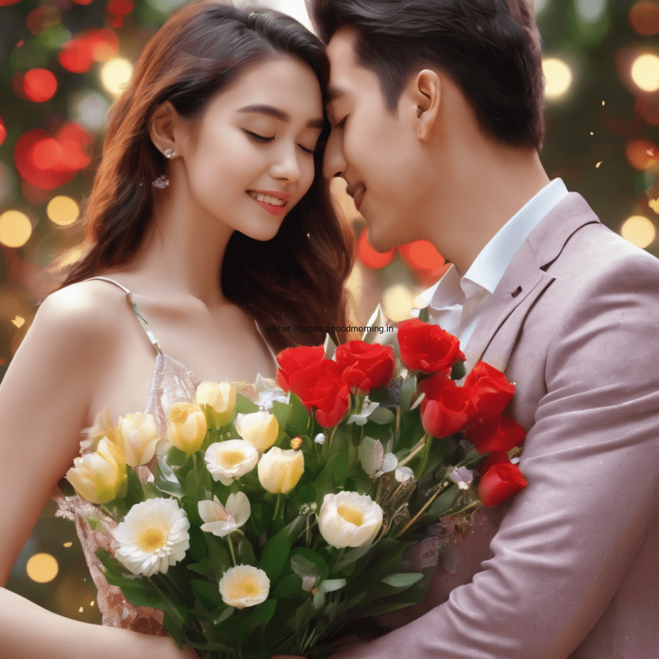 happy new year images with flower star couple beautiful love images ()