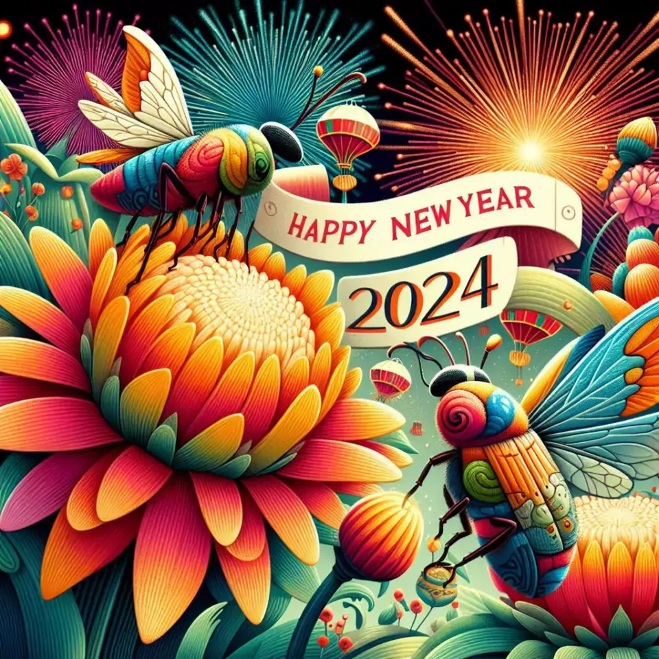 happy new year images with flower star couple beautiful love images ()