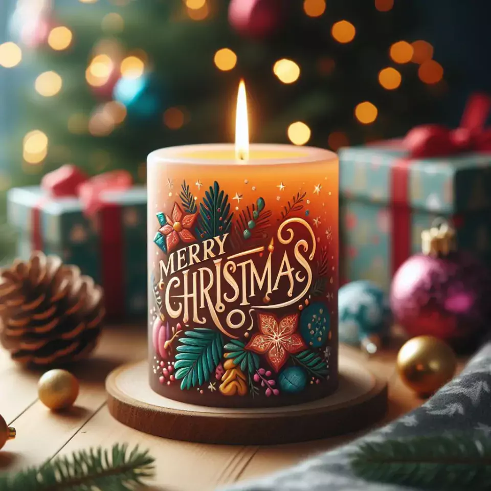 joyful christmas celebration photos merry christmas greetings with Santa Claus Merry christmas images yellow candle