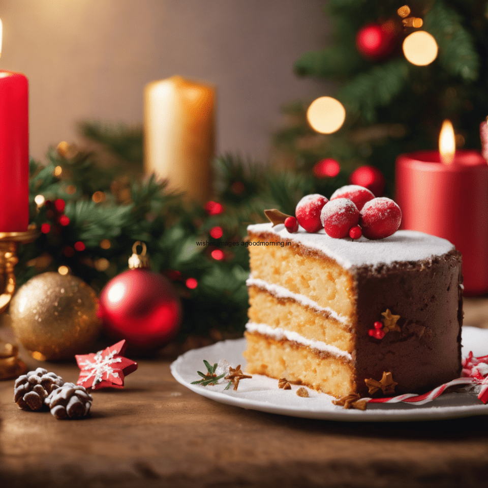 merry christmas eve images with santa cake and candy many lights ()