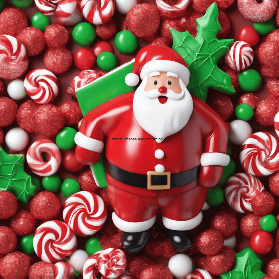 merry christmas eve images with santa cake and candy many lights ()