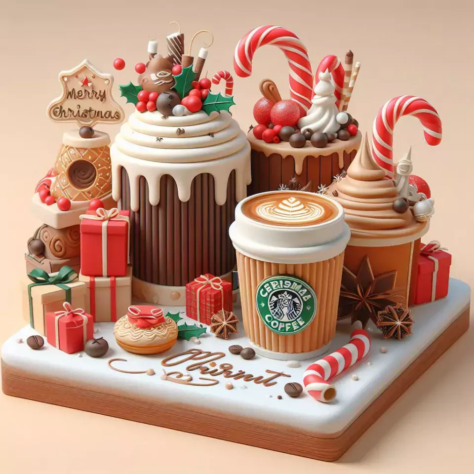 merry christmas eve images with santa cake and candy many lights ()