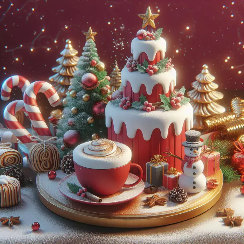 merry christmas eve images with santa cake and candy many lights ()