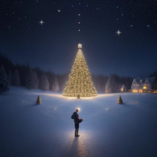 merry christmas images with snow housewith trees and night life ()