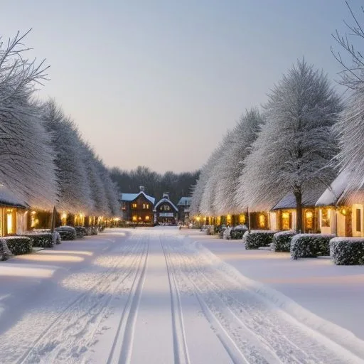 merry christmas images with snow housewith trees and night life ()