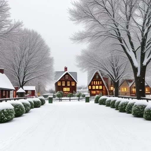 merry christmas images with snow housewith trees and night life ()