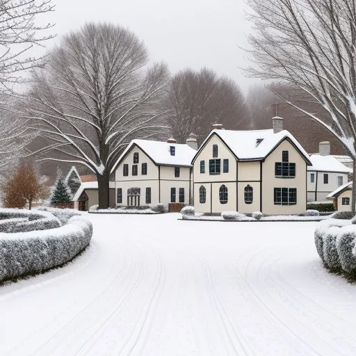 merry christmas images with snow housewith trees and night life ()