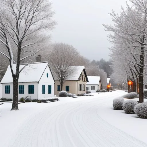 merry christmas images with snow housewith trees and night life ()