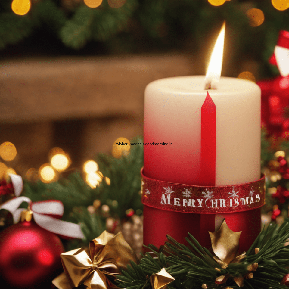 merry christmas wishes with decor santa candle and candy merry christmas images ()