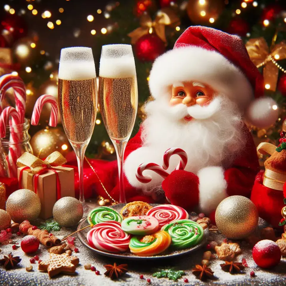 merry christmas wishes with decor santa candle and candy merry christmas images ()