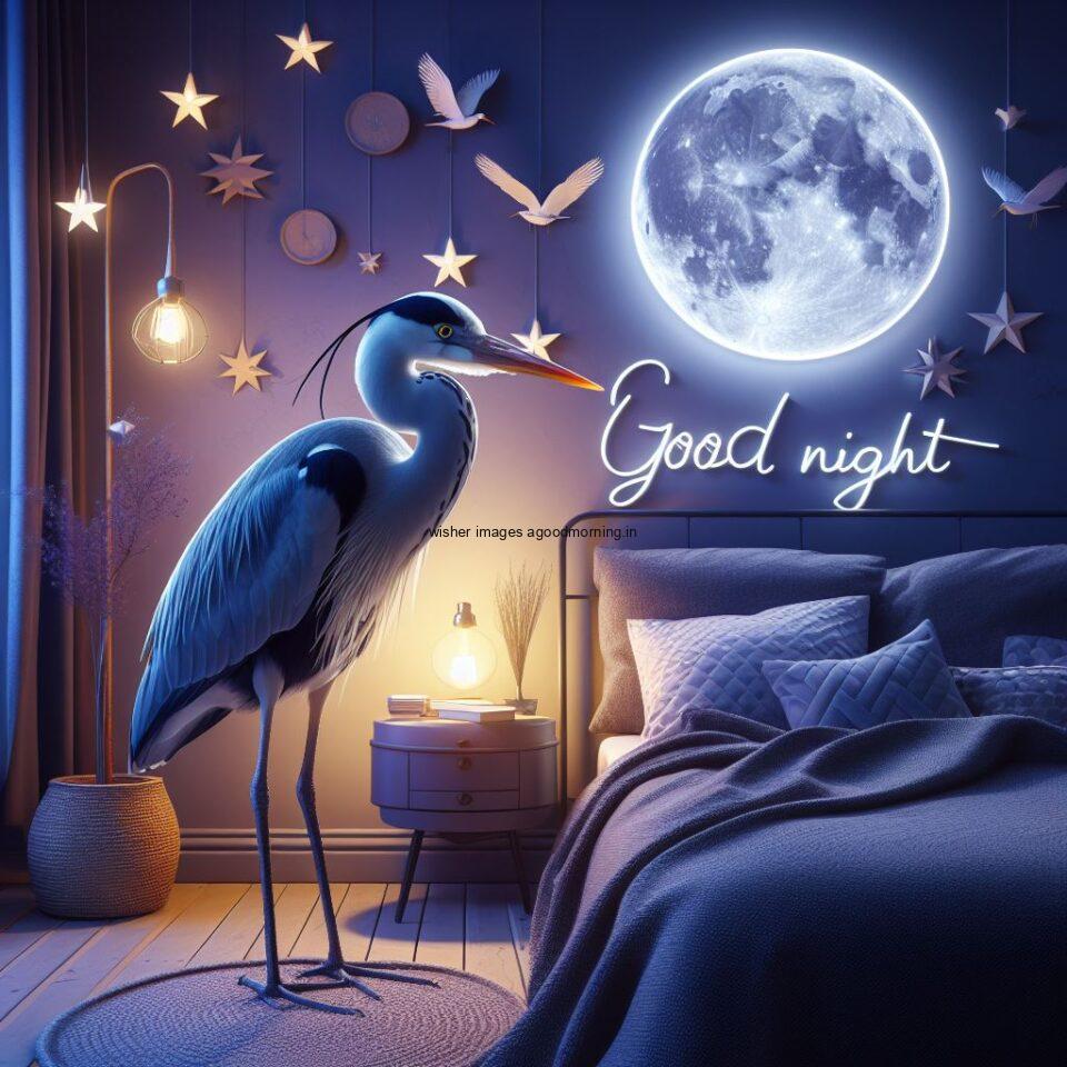 swan is seating in the room with star good night images quotes text is placed night vibes