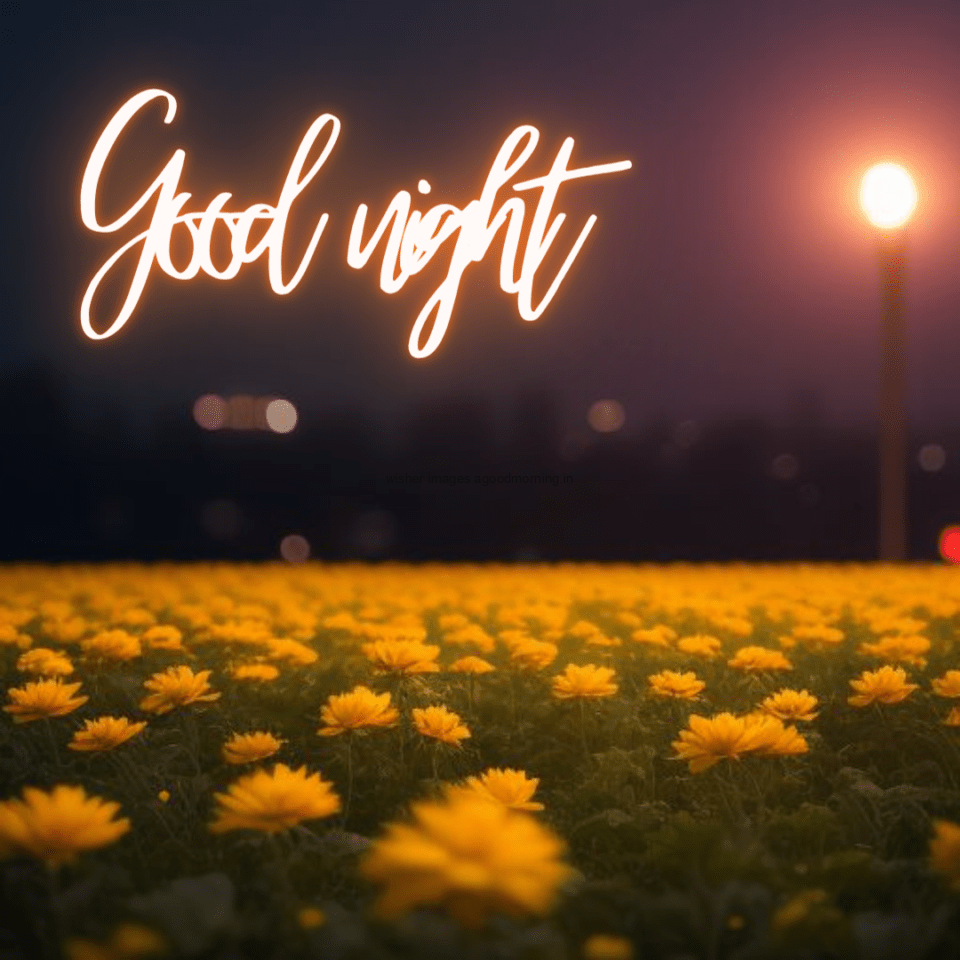 yellow-sunflowers-in-the-leafs-with-good-night-images-with-good-night--960x960 50+ HD Good Night Images Free Download