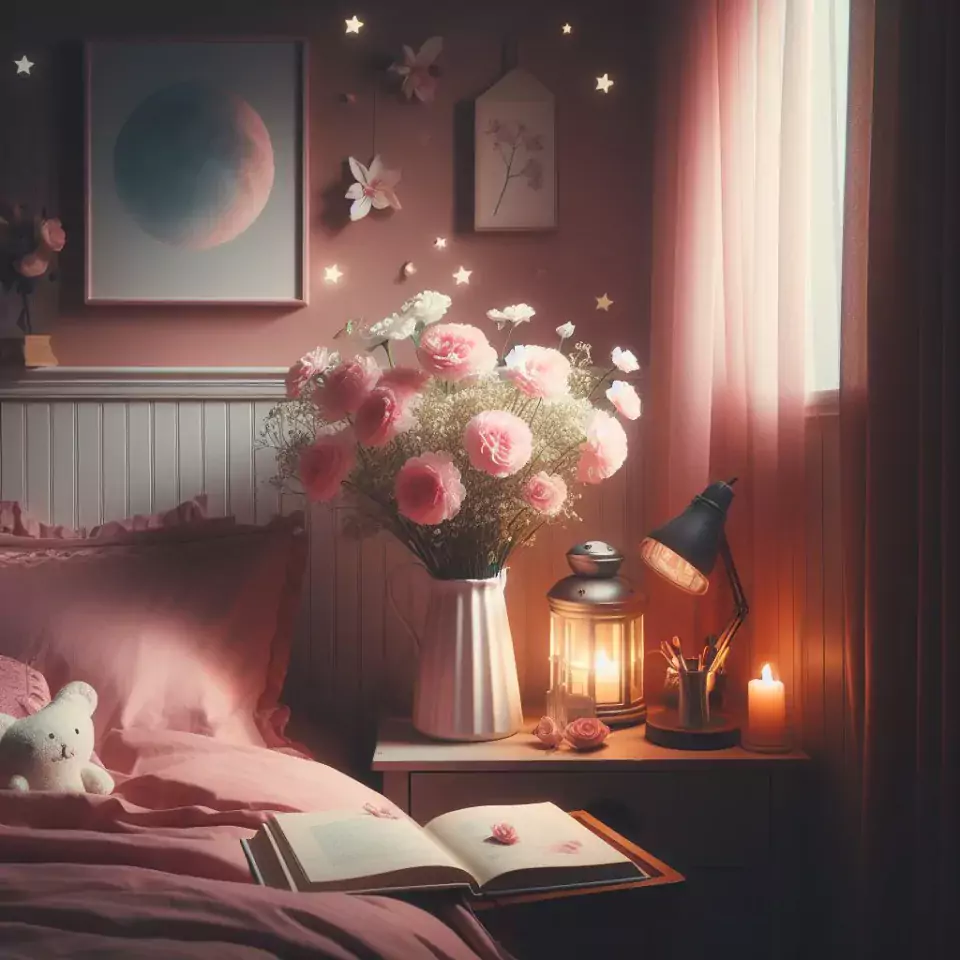 Good Night images with night vibes beautiful bad room with romantic vibes love images with rose & flowers ()