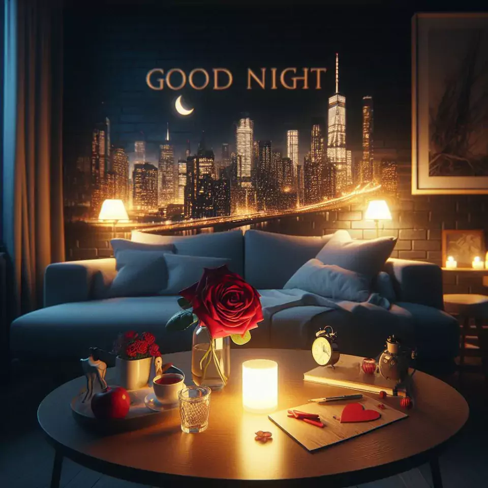 Good Night images with night vibes beautiful bad room with romantic vibes love images with rose & flowers ()