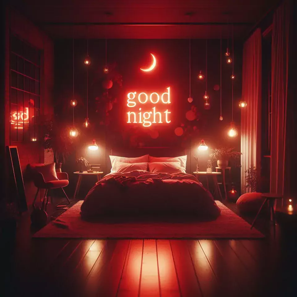 Good Night images with night vibes beautiful bad room with romantic vibes love images with rose & flowers ()