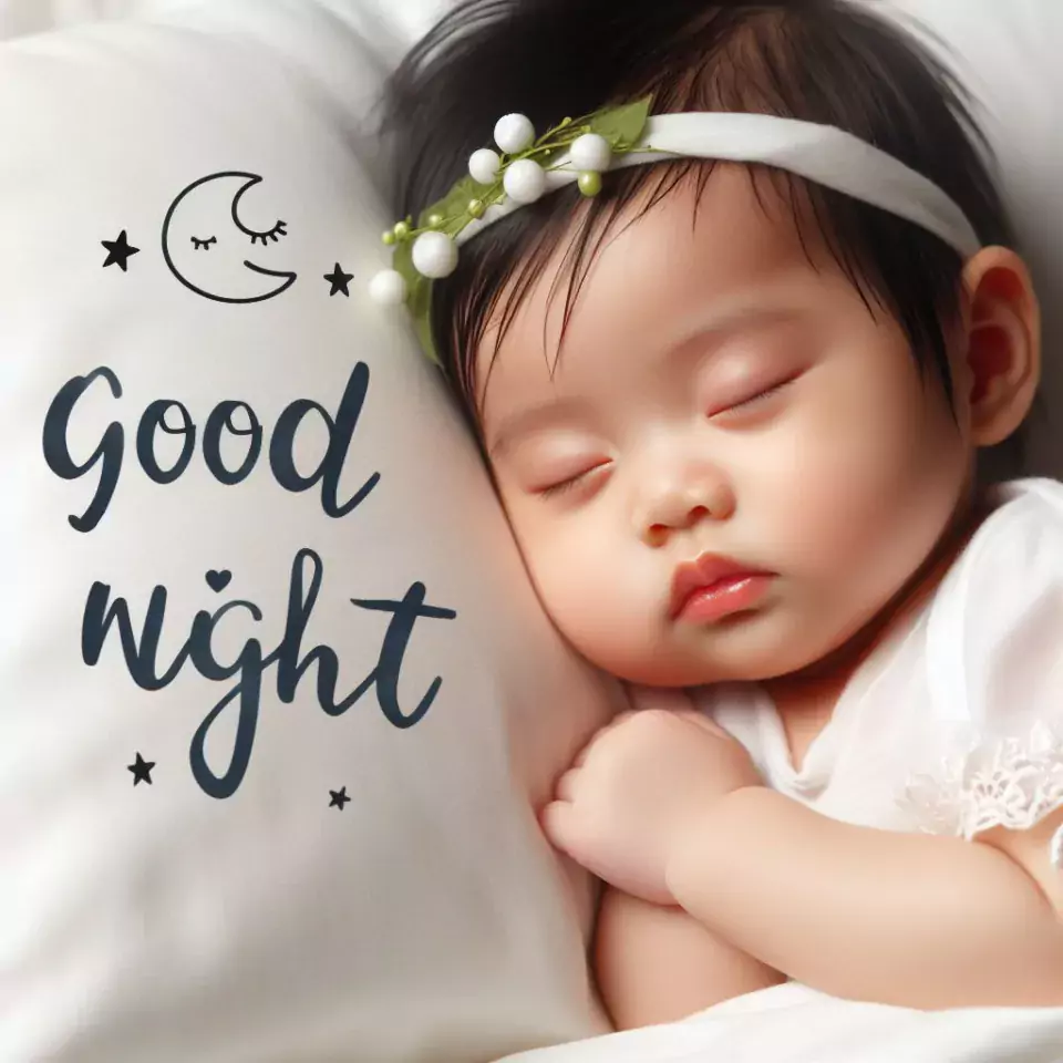 HD Good Night images star sleeping night vibes with warm sleep star girl baby flowers night ()