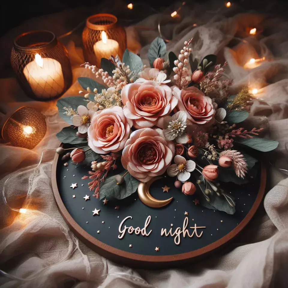 HD Good Night images star sleeping night vibes with warm sleep star girl baby flowers night ()