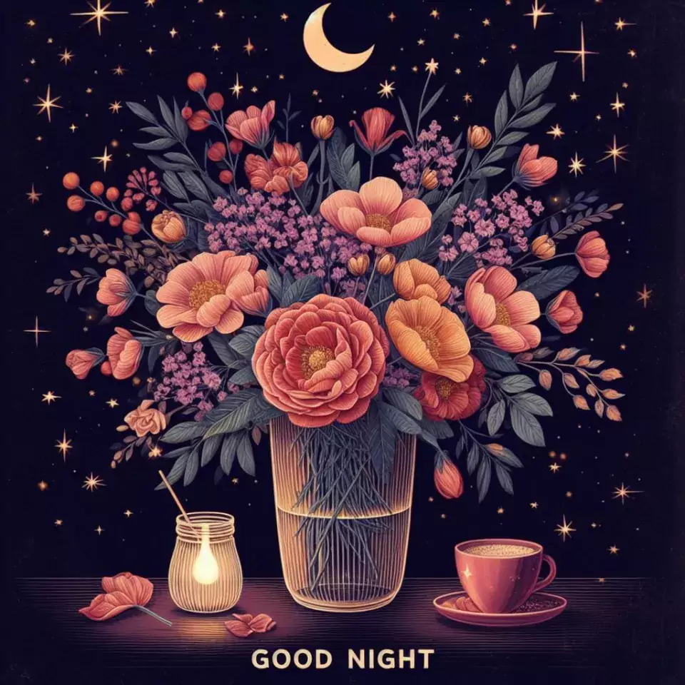 HD Good Night images star sleeping night vibes with warm sleep star girl baby flowers night ()